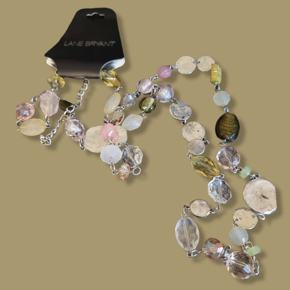 Lane Bryant Multi Gem Charm Necklace